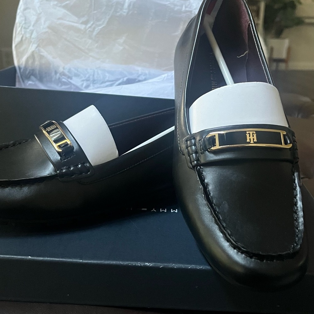Tommy Hilfiger Black and White Loafers